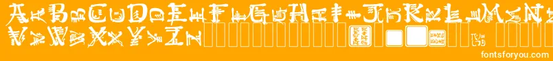 フォントKingthingsConundrum – オレンジの背景に白い文字