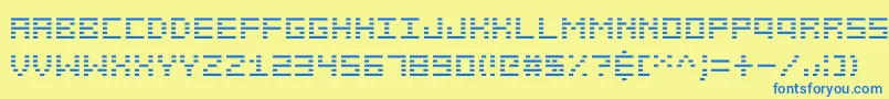 Manualprint Font – Blue Fonts on Yellow Background