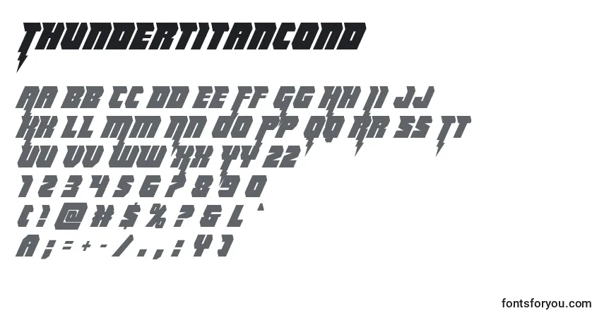 Шрифт Thundertitancond – алфавит, цифры, специальные символы