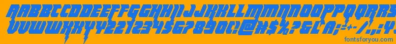 Thundertitancond Font – Blue Fonts on Orange Background