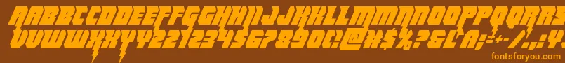 Thundertitancond Font – Orange Fonts on Brown Background