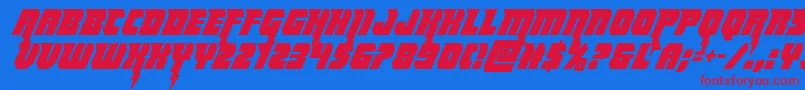 Thundertitancond Font – Red Fonts on Blue Background