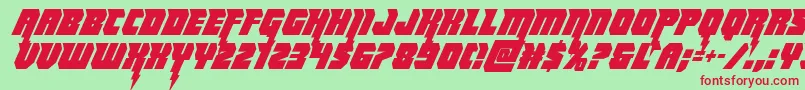 Thundertitancond Font – Red Fonts on Green Background