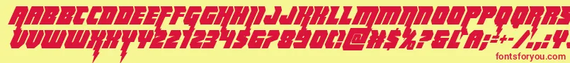 Thundertitancond Font – Red Fonts on Yellow Background