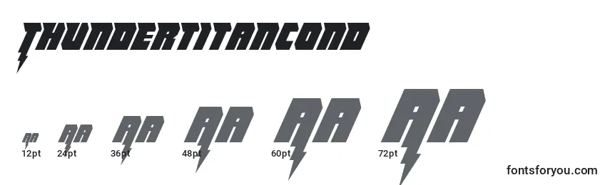 Размеры шрифта Thundertitancond