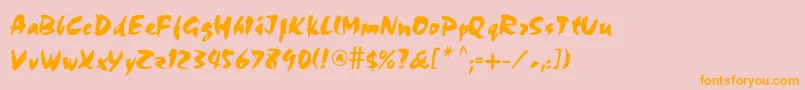 Perry Font – Orange Fonts on Pink Background