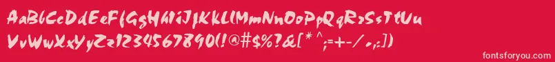 Perry Font – Pink Fonts on Red Background