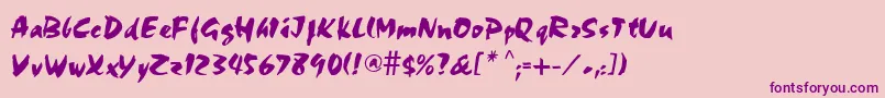 Perry Font – Purple Fonts on Pink Background