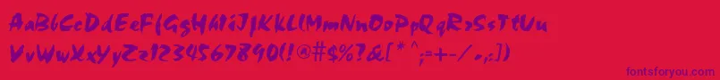 Perry Font – Purple Fonts on Red Background