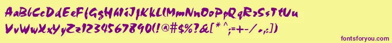 Perry Font – Purple Fonts on Yellow Background
