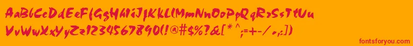 Perry Font – Red Fonts on Orange Background