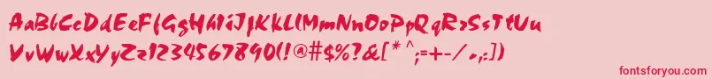 Perry Font – Red Fonts on Pink Background