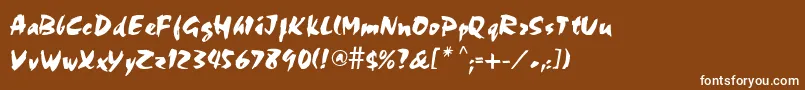 Perry Font – White Fonts on Brown Background