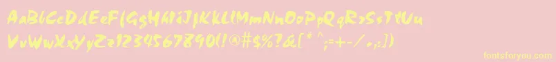Perry Font – Yellow Fonts on Pink Background