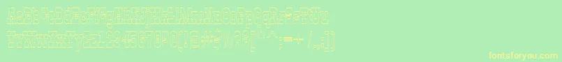 AGildiaotl-Schriftart – Gelbe Schriften auf grünem Hintergrund