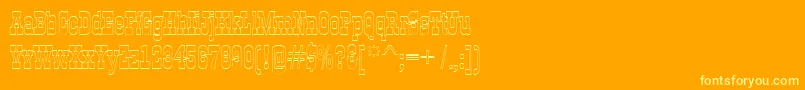 Czcionka AGildiaotl – żółte czcionki na pomarańczowym tle