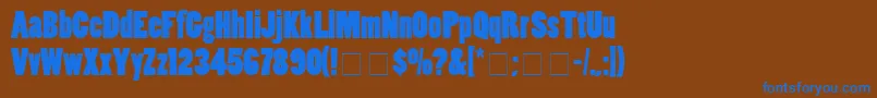 Шрифт SlotSsiBlack – синие шрифты на коричневом фоне