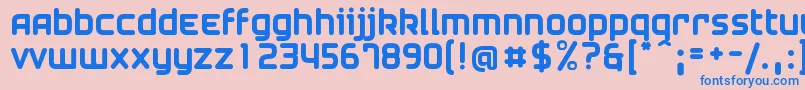 フォントAirstrip – ピンクの背景に青い文字