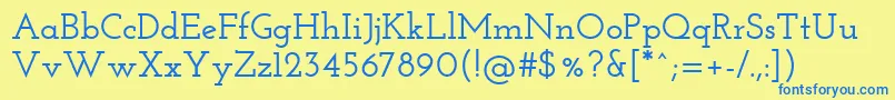 JosefinSlabSemibold Font – Blue Fonts on Yellow Background