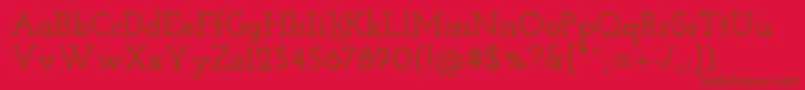 JosefinSlabSemibold-Schriftart – Braune Schriften auf rotem Hintergrund