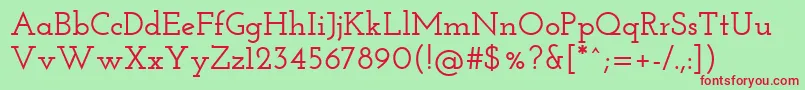 JosefinSlabSemibold Font – Red Fonts on Green Background