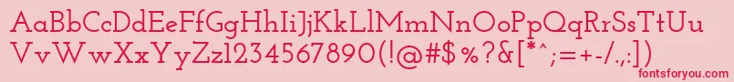 JosefinSlabSemibold Font – Red Fonts on Pink Background