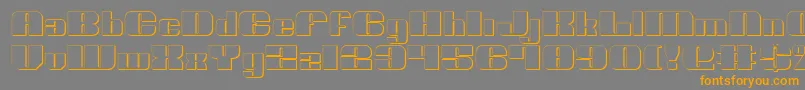 NoloContendreShadow-Schriftart – Orangefarbene Schriften auf grauem Hintergrund