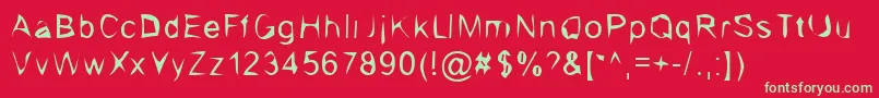 ChocolateBandit-Schriftart – Grüne Schriften auf rotem Hintergrund