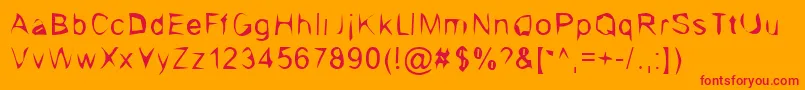ChocolateBandit-Schriftart – Rote Schriften auf orangefarbenem Hintergrund