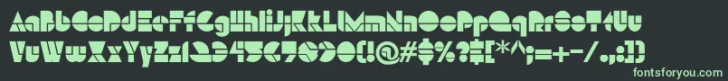 HffModernStrand Font – Green Fonts on Black Background