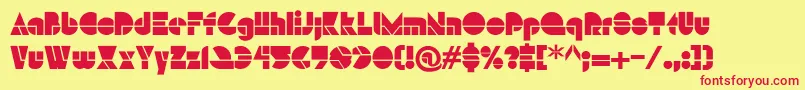 HffModernStrand Font – Red Fonts on Yellow Background