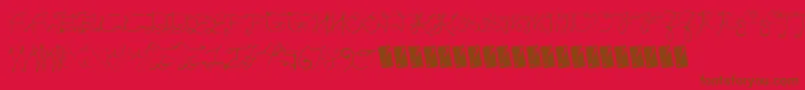 Scriptycaps Font – Brown Fonts on Red Background