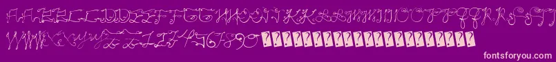 Scriptycaps Font – Pink Fonts on Purple Background
