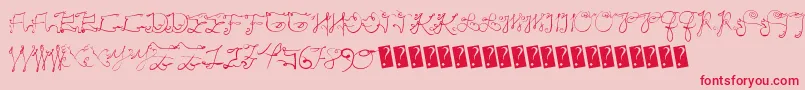Scriptycaps Font – Red Fonts on Pink Background