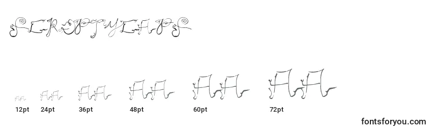 Scriptycaps Font Sizes