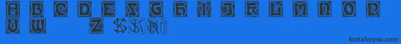 Kinigsteinkaps Font – Black Fonts on Blue Background