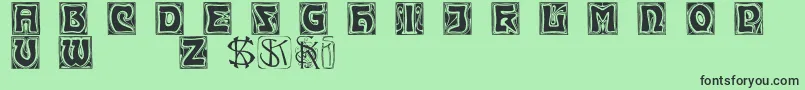 Kinigsteinkaps Font – Black Fonts on Green Background