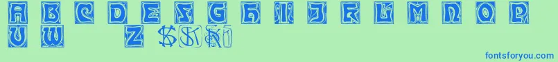 Kinigsteinkaps Font – Blue Fonts on Green Background