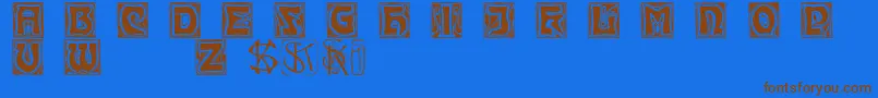 Kinigsteinkaps Font – Brown Fonts on Blue Background