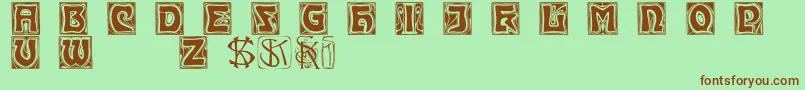 Kinigsteinkaps Font – Brown Fonts on Green Background