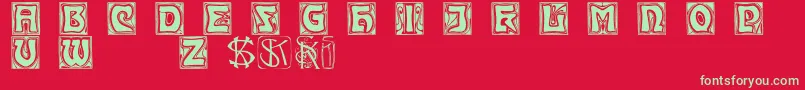 Kinigsteinkaps Font – Green Fonts on Red Background
