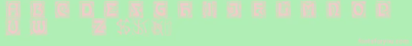 フォントKinigsteinkaps – 緑の背景にピンクのフォント