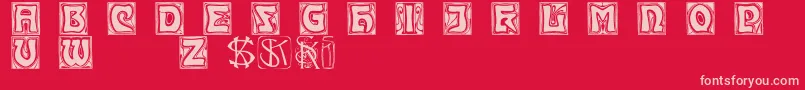 Kinigsteinkaps Font – Pink Fonts on Red Background