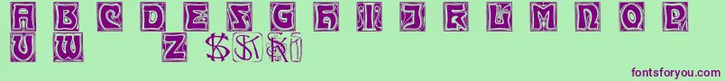 Kinigsteinkaps Font – Purple Fonts on Green Background