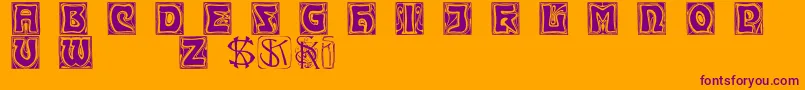 Kinigsteinkaps Font – Purple Fonts on Orange Background
