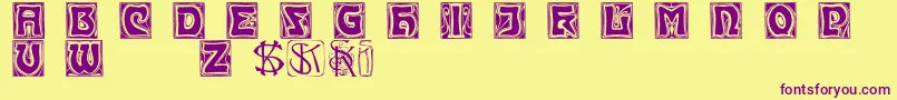 Kinigsteinkaps Font – Purple Fonts on Yellow Background