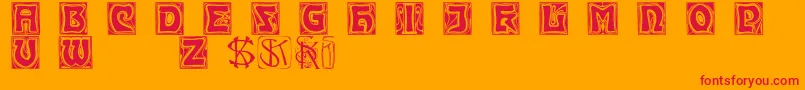 Kinigsteinkaps Font – Red Fonts on Orange Background