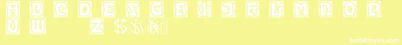Kinigsteinkaps Font – White Fonts on Yellow Background