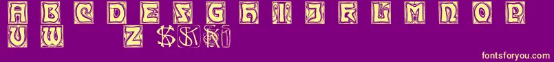 Kinigsteinkaps Font – Yellow Fonts on Purple Background