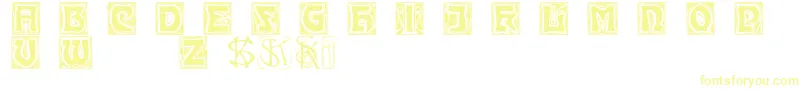 Kinigsteinkaps Font – Yellow Fonts on White Background